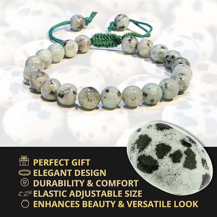 Energy Protection Crystal Handmade Adjustable Bead Bracelet Perfect for Men, Women’s Gift - Gemstone Healing Stretch Bracelet Pulsera Para Hombre Mujer Stocking Stuffer