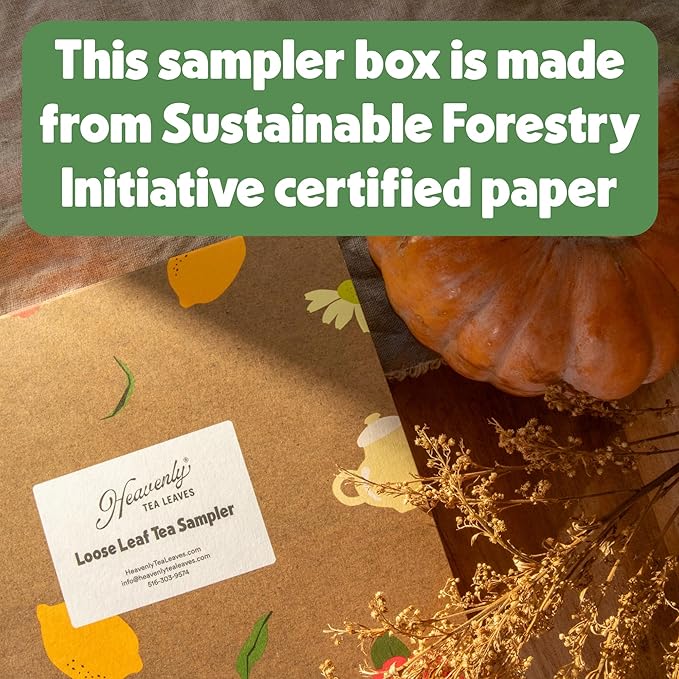 Heavenly Tea Leaves Organic Herbal Loose Leaf Tea Sampler Gift Set (Approx. 90 Cups) | 9 Naturally Caffeine-Free Tisanes | Great Hot or Iced | Assorted Variety Pack | Health & Immune Support