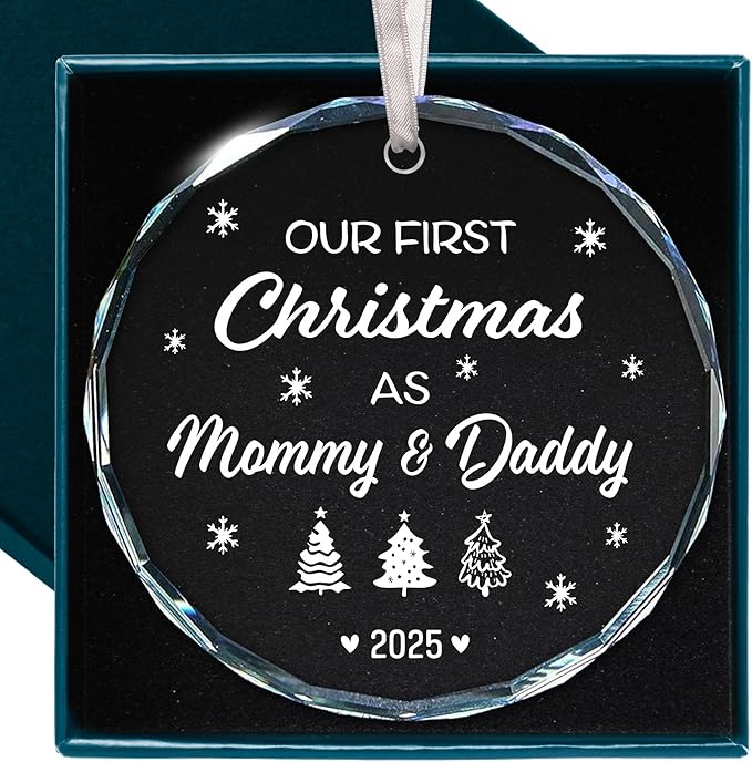 Baby First Christmas Ornament 2025 - Heartwarming Gifts for New Parents, Charming Newborn Christmas Keepsake for Baby Boy or Girl, Ideal for First Time Moms and Dads