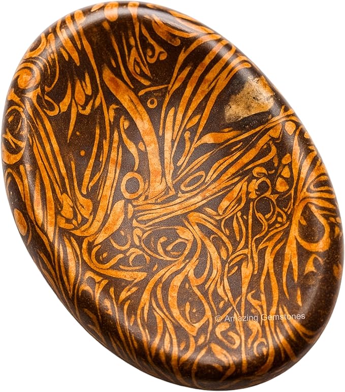 Amazing Gemstone Mariyam Jasper Worry Stone Crystals & Healing Stones - Worry Stones for Stress Relief Gifts - Piedra Crystal Fidget for Meditation - Unique Stocking Stuffers & Birthday Gifts