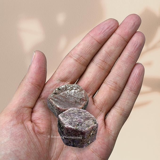 Amazing Gemstone 2 Pieces Ruby Raw Crystals and Healing Stones, Natural Rocks for Tumbling and DIY Raw Stones and Crystals