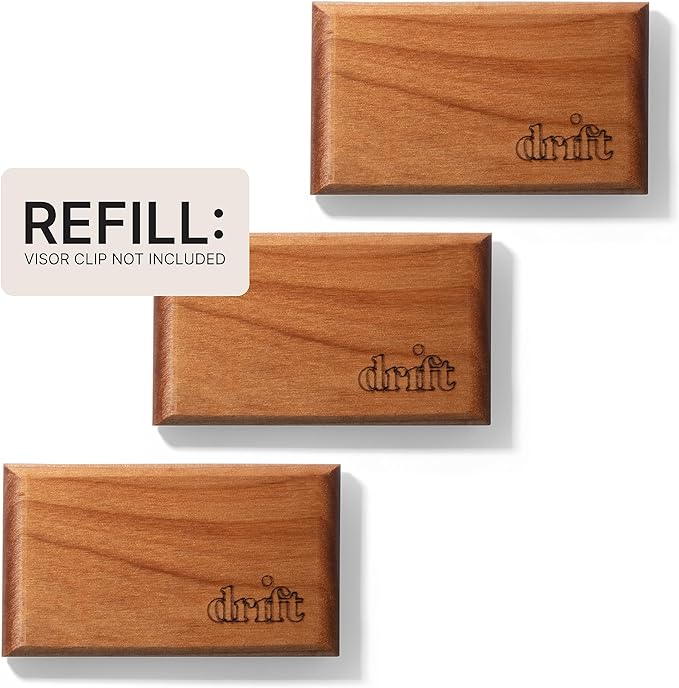 Drift Car Air Freshener - The Original Wood Air Freshener - Car Odor Eliminator - Long Lasting Scent - Metal Clip - Essential Oils - Clean Ingredients - Variety 3 Pack Refill - NO CLIP INCLUDED