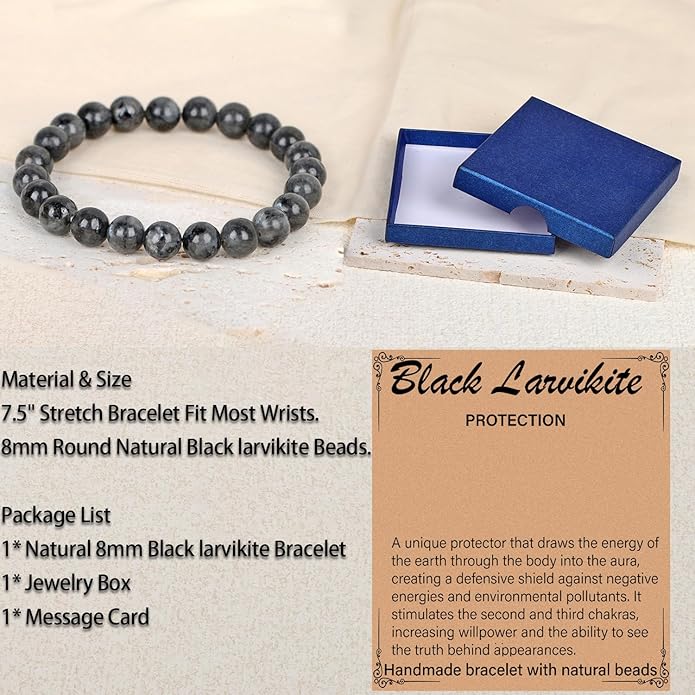 LPBeads Handmade Natural Gemstone Stretch Elastic Bracelet Healing Crystal Round Stone Beads Jewelry Gifts for Women Men