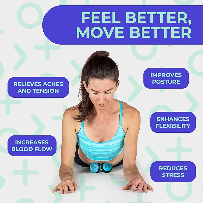 Deep Recovery Yoga Deep Tissue Massage Ball Set – Gentle Myofascial Release Balls for Feet, Back, Neck, Legs & Arms – Trigger Point & Mobility Therapy (2-Pack)