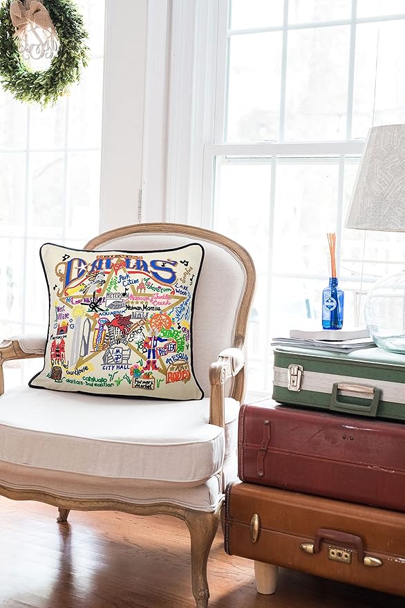 Catstudio Dallas Embroidered Decorative Throw Pillow