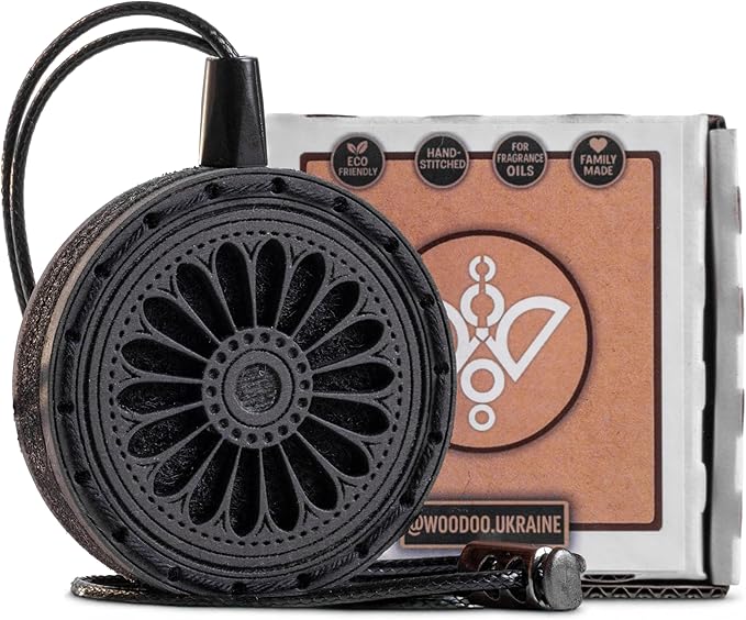 Wood Car Air Freshener - Best Wheels Design - Handmade Unscented DIY Essential Oil Hanging Diffuser with Felt Insert - Add Your Own Oils - Refillable - Car/Truck/SUV - Cardboard Box