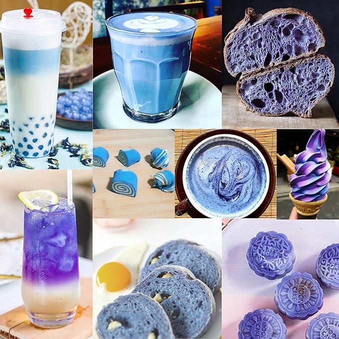 Blue Matcha Butterfly Pea Powder 35.2 Oz or 1 Kg | OkO-OkO - Premium - 100% Natural from flowers of Ternatea Thailand No additives - infusion, Blue Herbal tea, Organic Vegan food coloring, cocktail, meal, baking