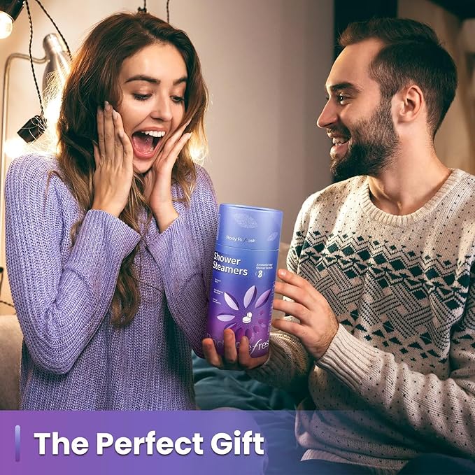 Lavender Shower Steamers Aromatherapy 8 Pack - Birthday Gifts for Women, Valentines Day Gifts for Her Wife Mom, Shower Bombs for Home Spa Relaxation Self Care, Easter Basket Essentials