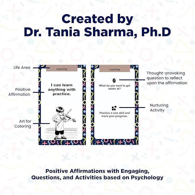 Positive Daily Affirmation Cards for Kids 5-15 - Boy & Girl Motivational Mindfulness Gifts, Social Skill & Mindful Mental Health Therapy, Meditation, Self Care Inspirational Birthday Gift 80 Card Deck