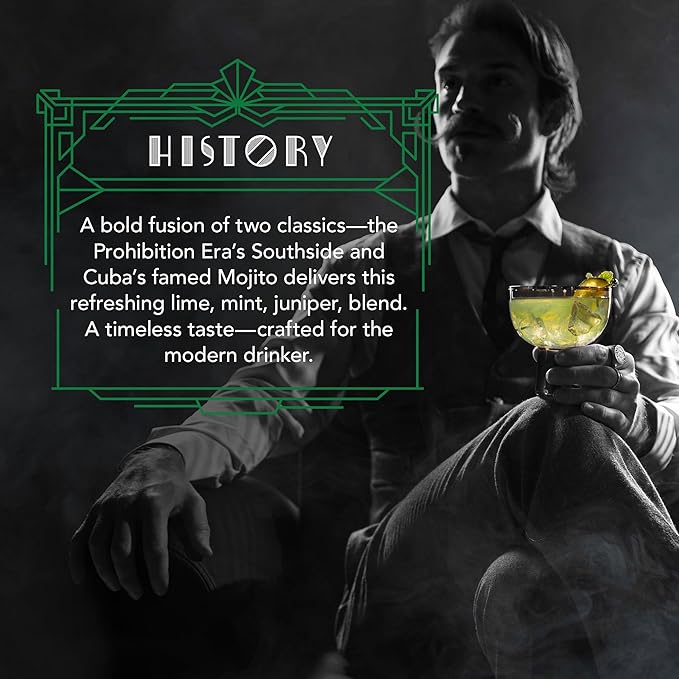 Blind Tiger Southside Mojito 8-Pack | Lime, Mint & Juniper Non-Alcoholic Sparkling Mocktail | Crafted with Natural Ingredients | Mixers, Cocktails, Mocktails | 8.4 fl oz Cans