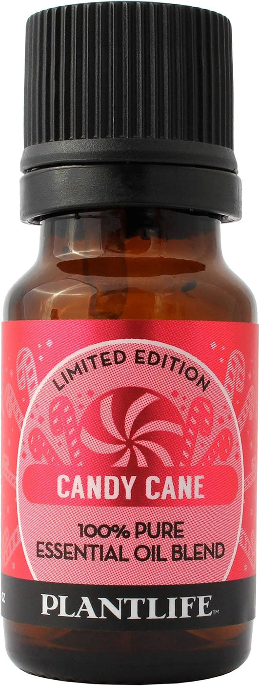 Plantlife Candy Cane Aromatherapy Essential Oil Blend - Straight from The Plant 100% Pure Therapeutic Grade - No Additives or Fillers - Made in California 10 ml