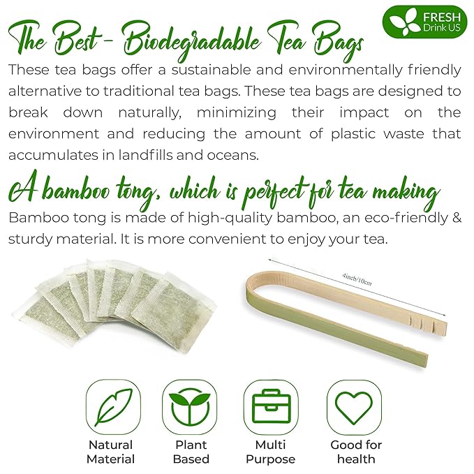 FreshDrinkUS, Premium 100 Mango Leaf Tea Bags, 100% Natural& Pure from Mango Leaves. Loose Leaf Mango Herbal Tea. Mango Leaf Tea. No Sugar, No Caffeine, No Gluten, Vegan.