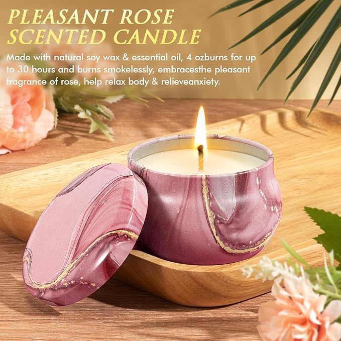 Birthday Gifts for Women Self Care Gifts Get Well Soon Gifts, Rose Relaxing Spa Gifts Basket Care Package w/ Flannel Blanket 40 OZ Tumbler, Christmas Gifts for Mom Wife Grandma Friends Sisters Her