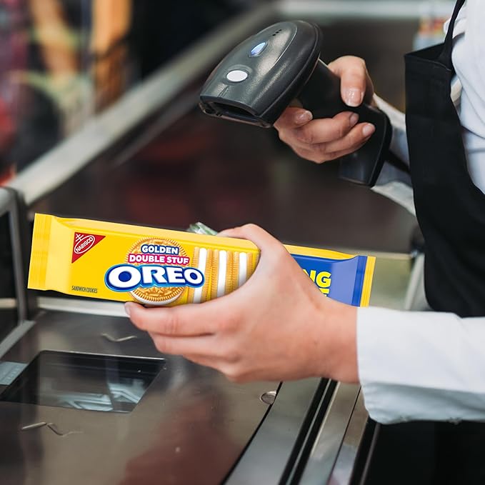 OREO Double Stuf Golden Sandwich Cookies, King Size, 12 Snack Packs (8 Cookies Per Pack)