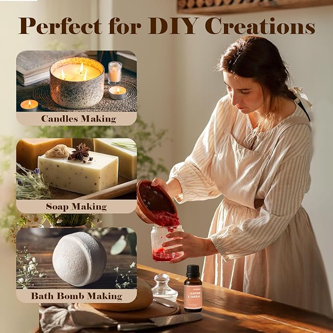 AmaKane Jasmine& Sandal Hotel Fragrance Oil 30ml, Inspired by Shangri-La Essential Oil, Premium Diffuser Oil for Home, Long-Lasting Aromatherapy Oil, Candle & Soap Making Scents