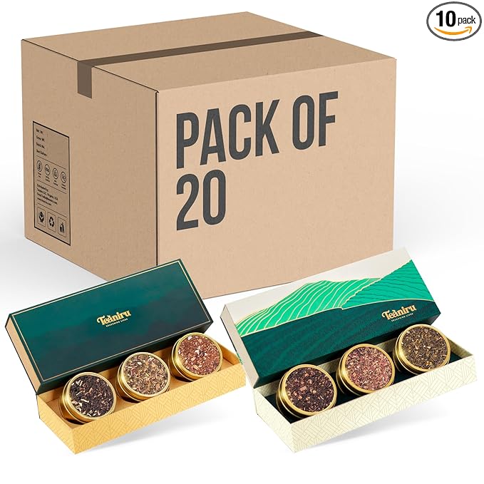 Teaniru, Gourmet Tea Collection – Pack of 10 | 6 Flavored Loose Leaf Tea Set | Gourmet Tea Gift Sets | Corporate Gifting & Bulk Gifts