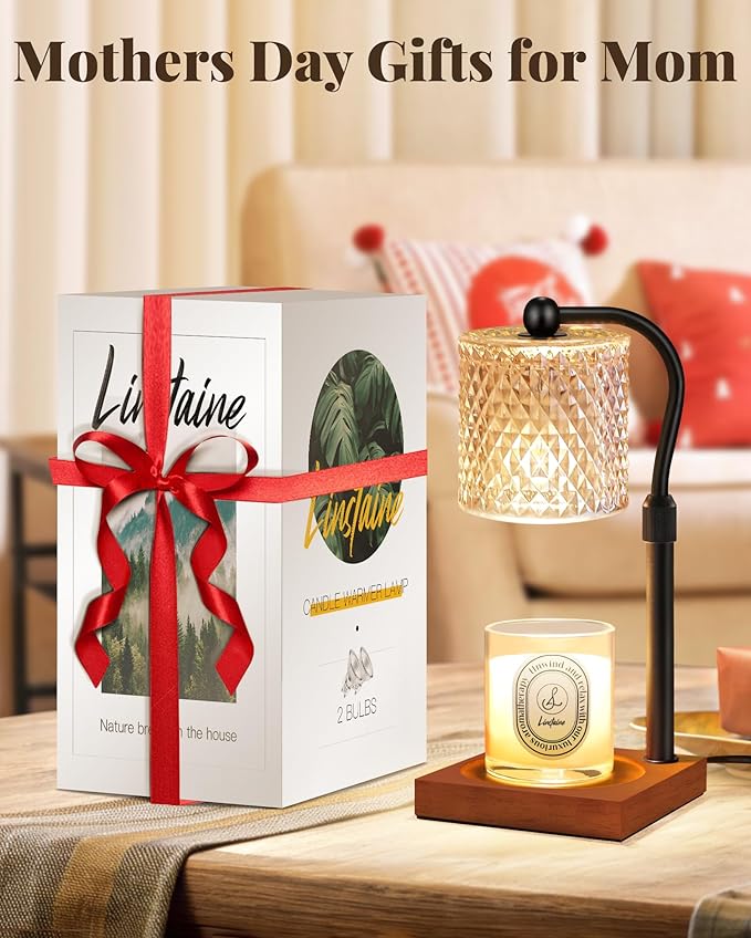2 Pack Candle Warmer Lamp with Timer Dimmer Adjustable Height, Birthday Housewarming New Home Decor Gifts for Women, Electric Wax Warmer for Jar Candles