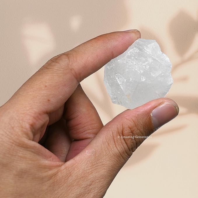 Amazing Gemstone Clear Quartz Raw Crystals and Healing Stones, Natural Rocks for Tumbling and DIY Raw Stones and Crystals (5 Pieces)