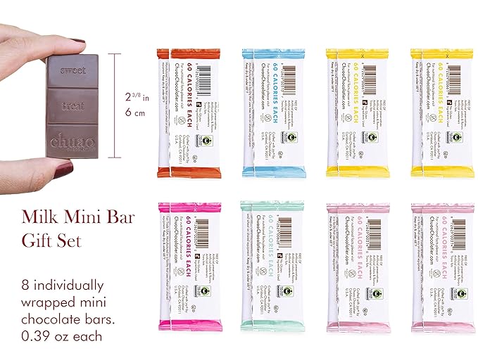 Chuao Chocolatier Chocolate Mini Gift Box | Gourmet Chocolate Assorted Bars European No Preservatives | For Gift Baskets, Christmas, Valentines Day, Gifts for Women, Men, Birthday, Thank You, Care Package (Milk Chocolate, 8 Bars)