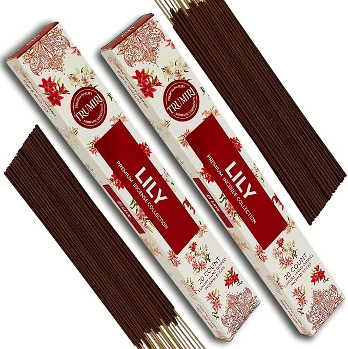 Lily Incense Sticks - Total 40 Insence-Sticks - Dual Pack of 20 Insense - Inciensos - Inscents - Natural Non Toxic Ingredients - Incents - Incence - Inscense - Insents