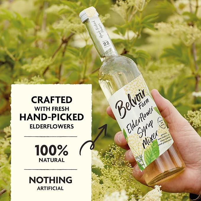 BELVOIR FRUIT FARMS Elderflower Syrup Mixer, 500ml (Pack of 1) | Refreshing Botanical Drink Mix | Perfect for Cocktails | Natural Flavor| No Preservatives| Made with Fresh Elderflowers.