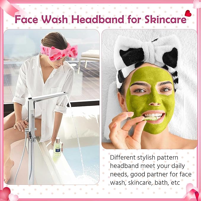WSYUB 3-Piece Spa Headbands for Face Washing, Makeup & Skincare, Perfect for Girls & Women, Birthday Party
