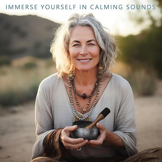 Tibetan Singing Bowl Set with Case – Authentic Plain Design – Meditation Bowl & Sound Bowl with Cushion, Mallet & Guide – Sound Healing Bowls – Nepali Singing Bowls – Yoga Therapy Set