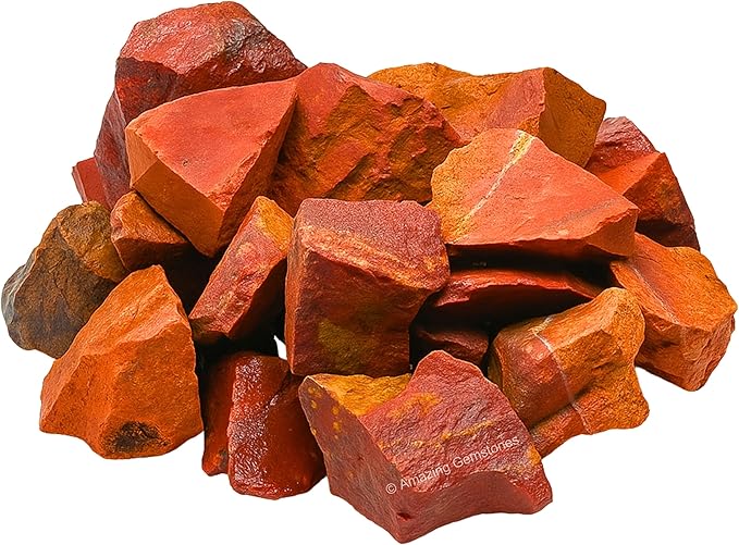 Amazing Gemstone 2 Pieces Red Jasper Raw Crystals and Healing Stones, Natural Rocks for Tumbling and DIY Raw Stones and Crystals