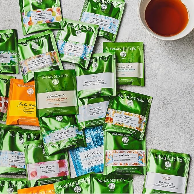 Palais des Thés - Spring Green Tea, Mint & Bergamot - Premium Tea Bags, Serves 20 Cups