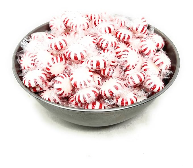 Halloween American Old Fashioned Peppermint Starlights Mints Hard Candy Discs Individually Wrapped Bulk 3 Lb's 200+ pcs (48-Oz)