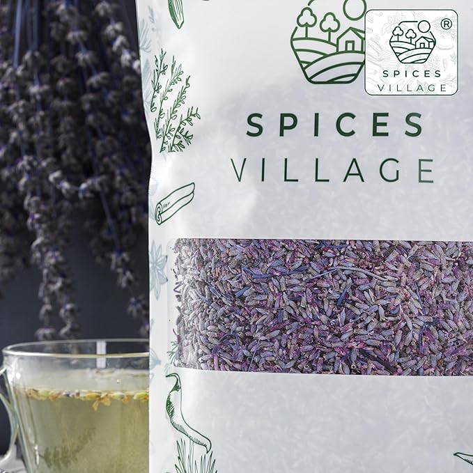 SPICES VILLAGE Lavender, Dried Lavender Buds, 2 oz, Herbal Tea, Potpourri, Wedding Confetti, Pillow - Kosher, Gluten Free, Vegan, Non GMO, Resealable Bulk Bag
