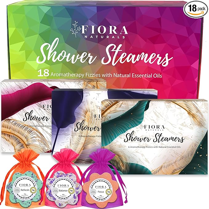 Shower Steamers Aromatherapy - 18 Shower Bombs Aromatherapy Gift Set with Organic Essential Oils for Relaxation and SelfCare. Bath Bombs Tablets, Birthday Gift for Her, Wife