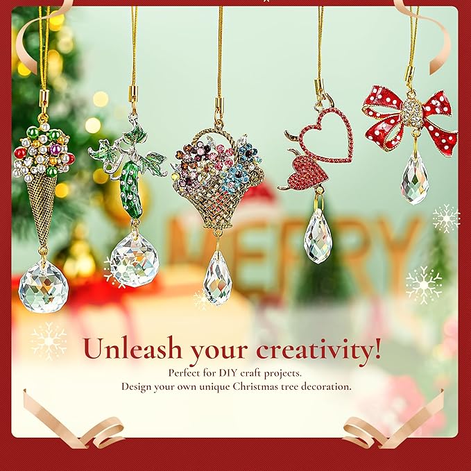 H&D HYALINE & DORA 6Pcs Devil Heart Ornaments Rhinestones Heart Hanging Ornaments for Christmas Tree Valentine’s Day Wedding Decoration(Red)