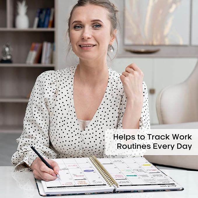 2026 Planner, Monthly and Weekly Calendar Planner for Women, January 2026 - December 2026, Hardcover Pretty 2026 Agenda Planner Book with Tabs, Spiral Bound, Perfect for School Office Home Supplies, 8.5" x 11" - Royal Flowers