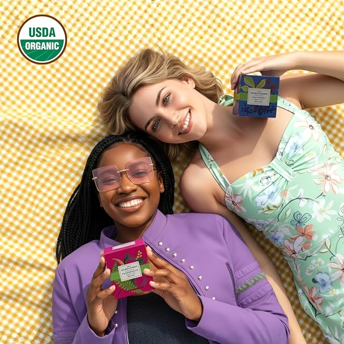 Life Plus Style Gourmet Secret Garden Tea Samplers Gift Box Set Premium Organic 90 Tea Bags Fruit Herbal Green & Black Tea Assorted Variety Pack of 9 Flavors for Tea Lovers Women Men & Coworker Gifts