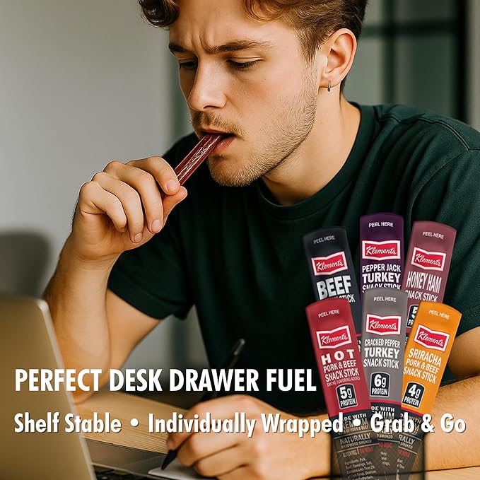 Jerky.com Jerky Gift Basket for Men | 30 Piece Meat Sticks Sampler with Beef Sticks, Pork, Ham, Sriracha, Turkey | High Protein, Low Carb, Keto Friendly Beef Jerky Snack Pack | Birthday Gifts for Men