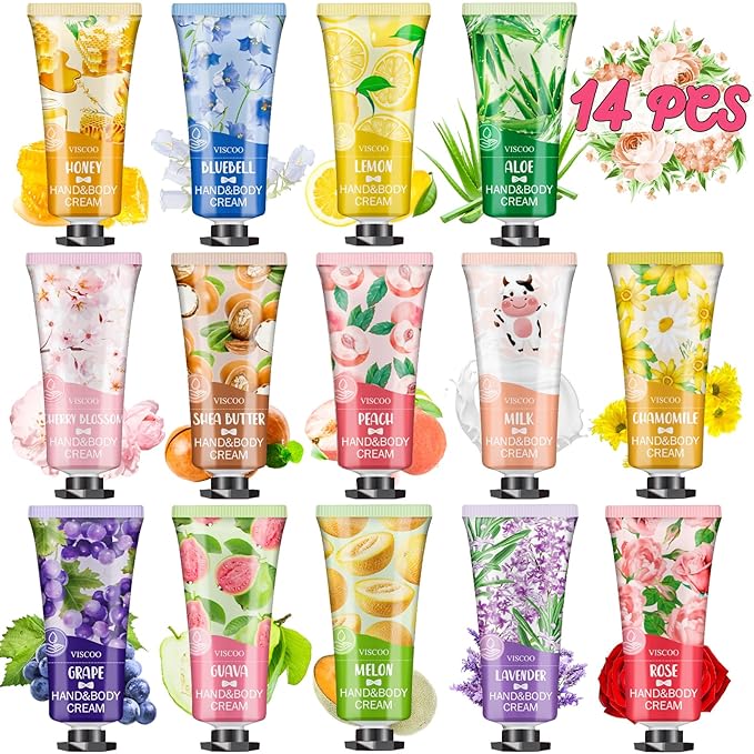 14 Pack Hand Cream Gifts Set for Women,Bulk Hand Lotion for Birthday Gifts for Women, Bridesmaid Gifts,Thank You Gifts, Mini Moisturizing Hand Lotion Travel Size for Dry Cracked Hands