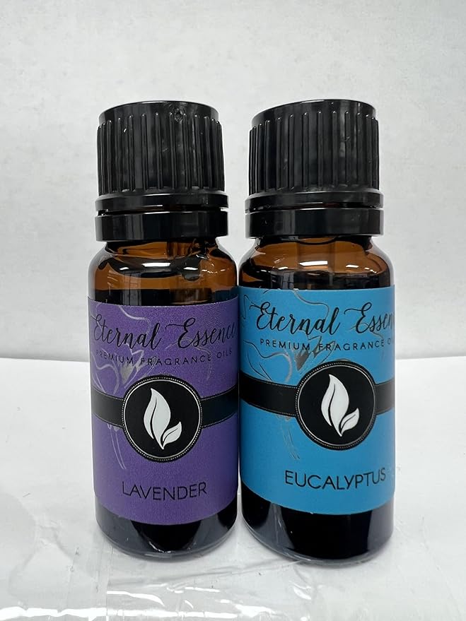Eternal Essence Oils 2 Pack 10ml Premium Fragrance Oil - Eucalyptus & Lavender - for Candle, Soap Making, Aromatherapy, Diffusers, Home Care, & Humidifiers