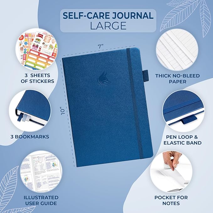 Clever Fox Self-Care Journal – Wellness & Daily Reflection Notebook – Mental Health & Personal Development – Self-Care, Meditation & Mood Journal for Women & Men – Large (Mystic Blue)