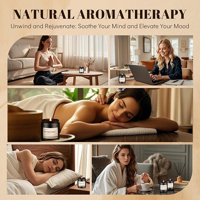 Hotel Scented Candles Set, 6 Pack Candles for Home Scented, Luxury Aromatherapy Jar Candle Gifts for Men & Women, Natural Soy Wax Long Lasting Candle Kit for Halloween, Birthday, Christmas