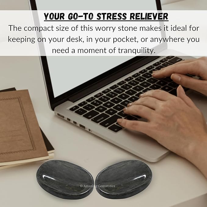 Amazing Gemstone Blue Aventurine Worry Stone Crystals and Healing Stones - Worry Stones for Stress Relief Gifts - Piedra Crystal Fidget for Meditation - Unique Stocking Stuffers and Birthday Gifts