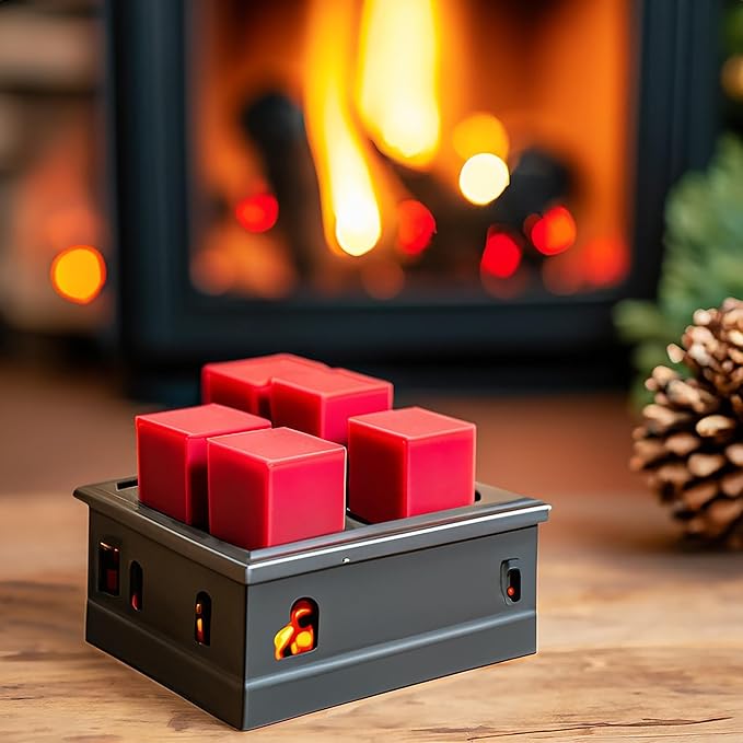 Christmas Hearth Strongly Scented Hand Poured Vegan Wax Melts, 12 Scented Wax Cubes, 6.4 Ounces in 2 x 6-Packs