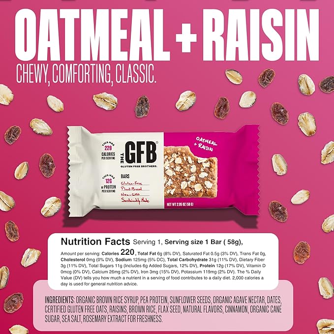 The GFB Variety Pack Protein Bars - Gluten Free, Plant Based, Non GMO, Sustainably Made – Ridiculously Tasty, Healthy, Vegan, Nutrition Snack Protein Bars, 2.05 oz (10 Count)