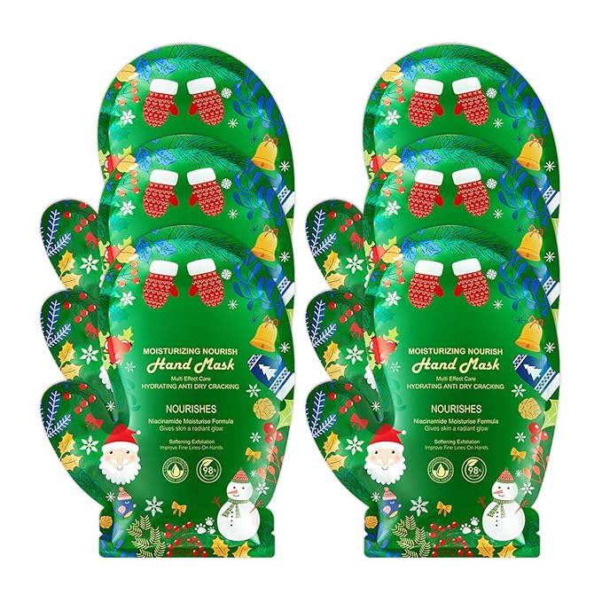 Hand Masks Moisturizing Gloves,6 Pairs Hydrating Hand Peel Masks Gift Set for Dry Cracked Hands Care,Long-lasting and Non-greasy Hand Moisturizer Gloves for Women O