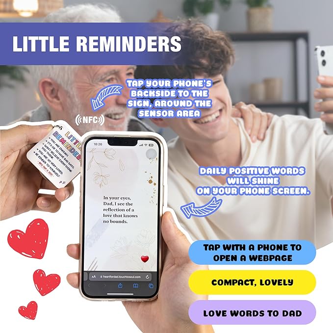 90 Messages in a Jar for Dad with NFC Keychain, Dad Birthday Gift, Gifts for Dad, Christmas Gifts for Dad, Dad Gifts from Daughter, Best Dad Ever Gifts, Dad Gifts