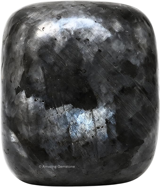 Amazing Gemstone Larvikite Crystals&Healing Stones Tumbled - 1 oz Larvikite Stone Gem Stones, Healing Stones for Energy Balance, Stress Relief - Premium Polished Gems Rocks for Meditation&Wellness