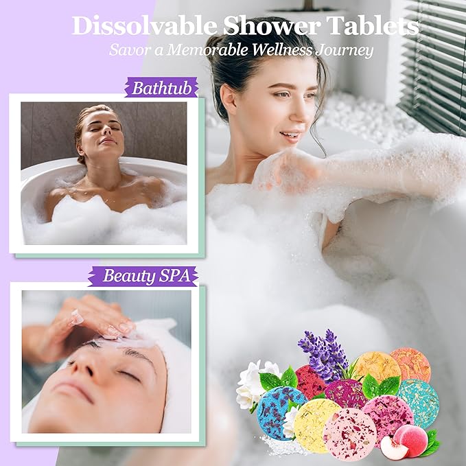 D&T 12-Pack Shower Steamers Aromatherapy - Variety Pack of 12 Foiled 6% Scent Shower Steamers. Self-Care Gifts for Her, Him, and Them. Mixed Scent-Sational Set…
