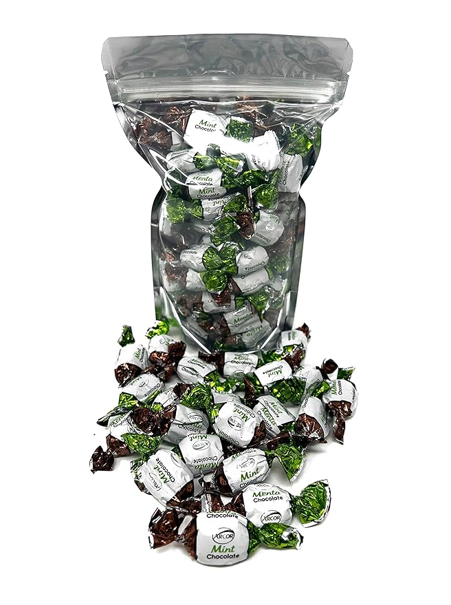 Chocolate Filled Mints - 1 lbs - Refreshing After Dinner Mint Hard Candies Filled with Chocolates - Bulk American Vintage Candy Assortment - Individually Wrapped, 16 oz.