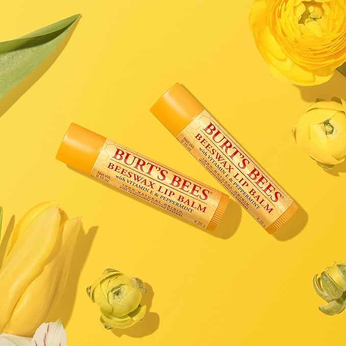 Burt's Bees Lip Balm - Original Beeswax 12 Count Pack in Bulk, Lip Moisturizer With Responsibly Sourced Beeswax, Tint-Free, Natural Origin Conditioning Treatment, 12 Tubes, 0.15 oz