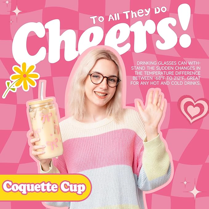 Gift Baskets for Women, 9pcs Unique Happy Birthday Gifts for Women, Best Christmas Ideas Box w/Coquette Bow Aesthetic Cup for Her Teen Girl Sister Friend Friendship Sweet 16th 18th 21st Bday